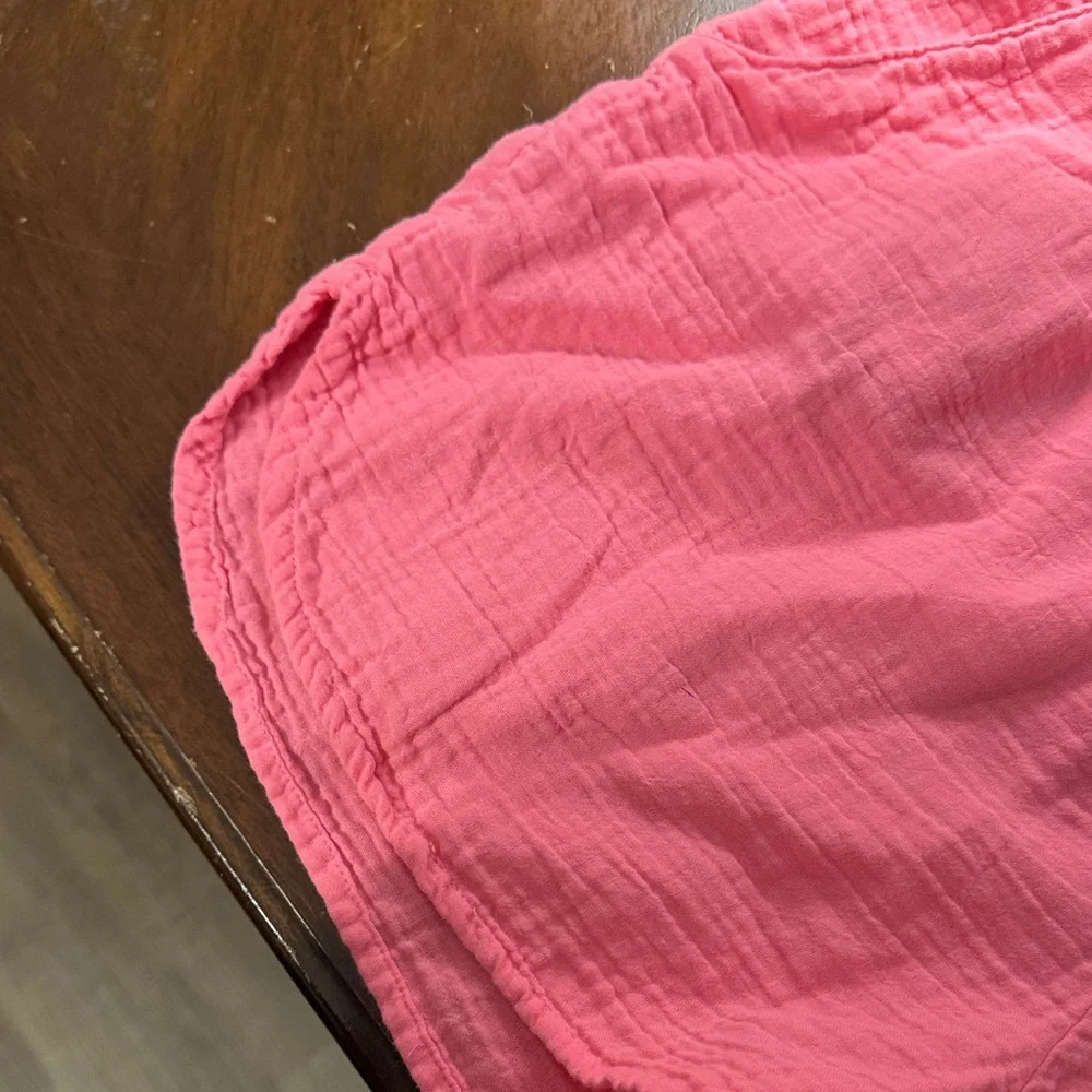 bobi High Waist Coral Pink Women's Shorts - Picture 5 of 7